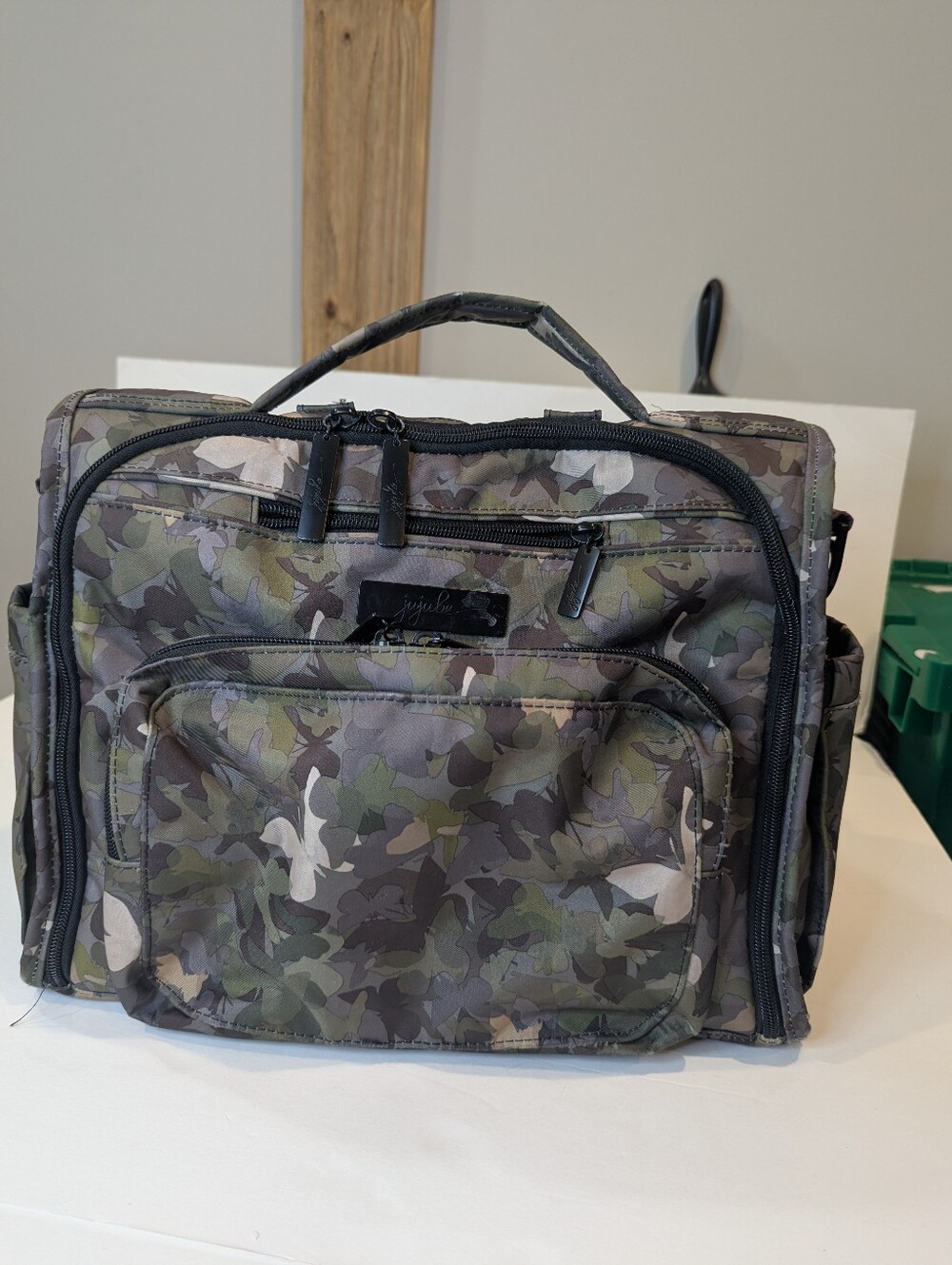 Jujube BFF Butterfly Forest Camo Print Diaper Baby Bag Convertible Backpack